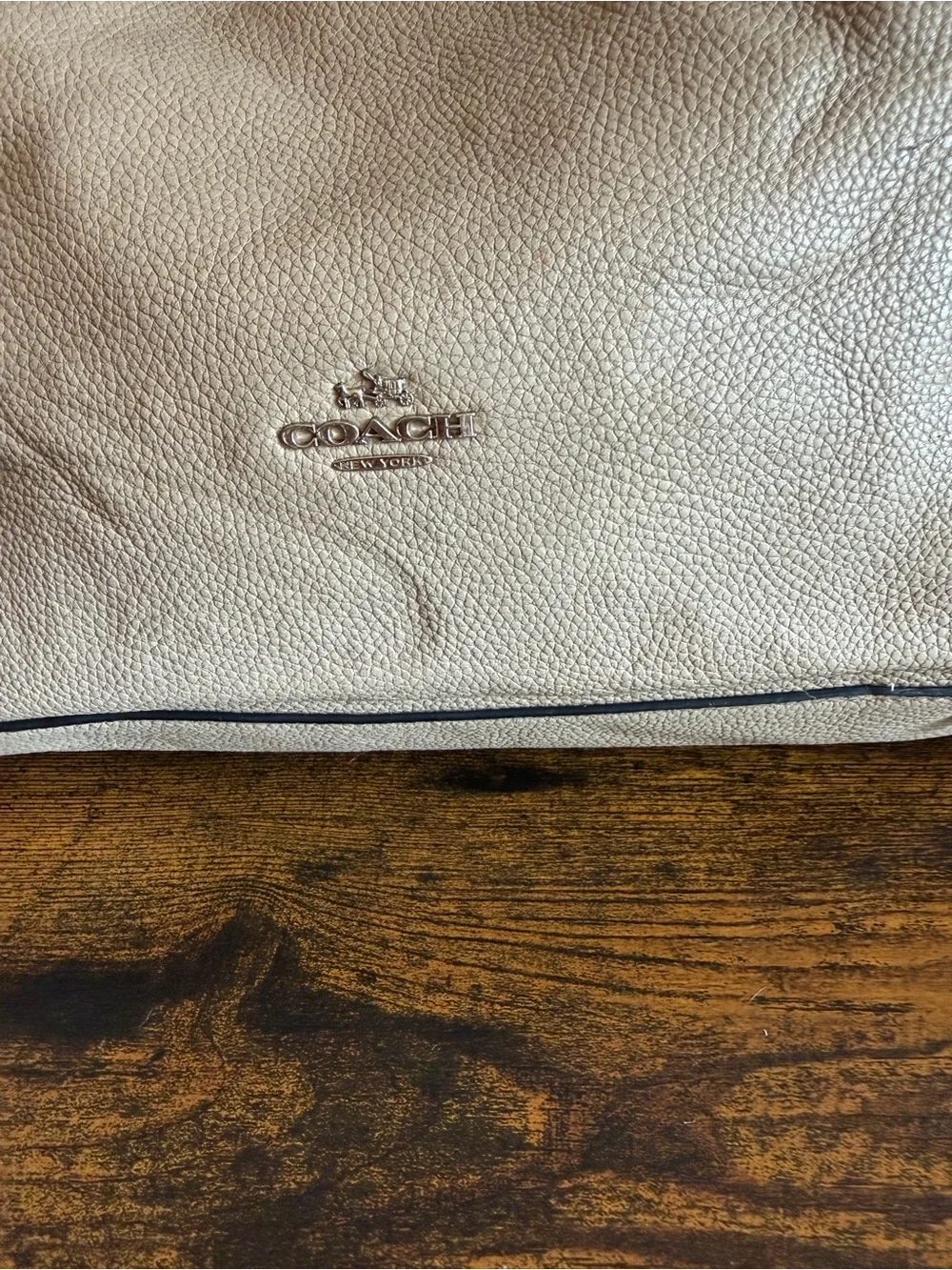 Coach Edie 31 Pebble Leather Shoulder Bag Style 57670 Beige